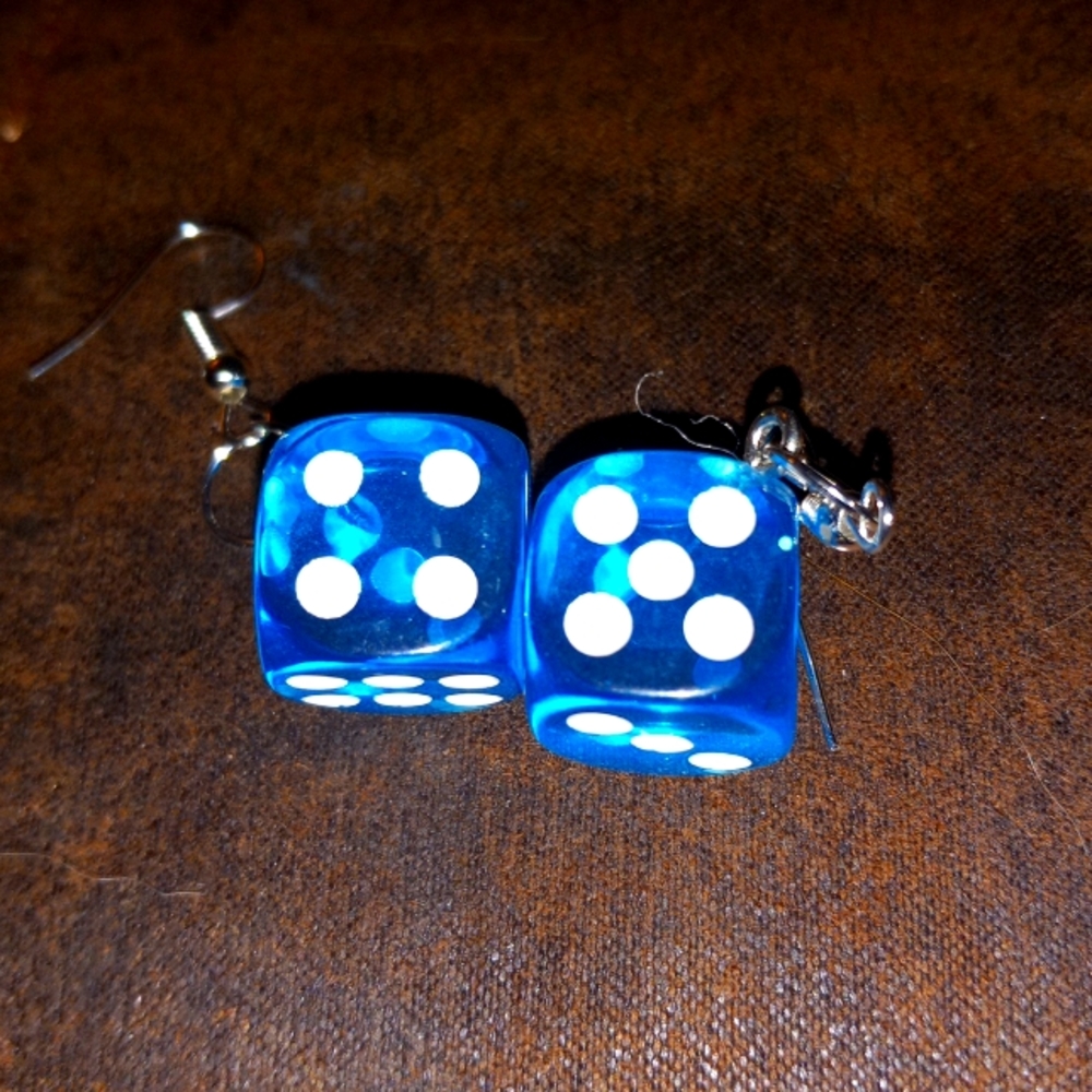 Blue dice 🎲 earrings